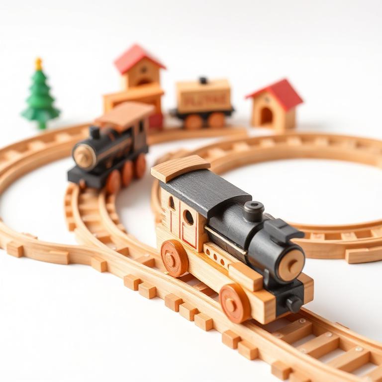 Hand-Crafted Wooden Train Set